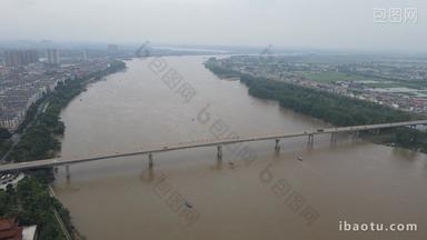 湖南湘阴县湘江大桥航拍