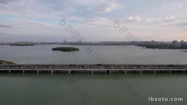 江苏苏州金鸡湖大桥航拍