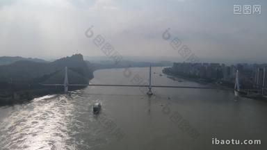 城市航拍湖北宜昌夷陵长江大桥