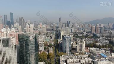 航拍江苏南京城市建设高楼建筑