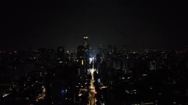城市夜景灯光航拍江苏南京