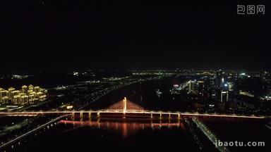 广东珠海<strong>横琴</strong>大桥夜景灯光航拍