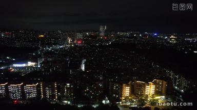 广州城市夜景万家灯火航拍