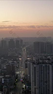 航拍广东江门城市风光日出竖版视频