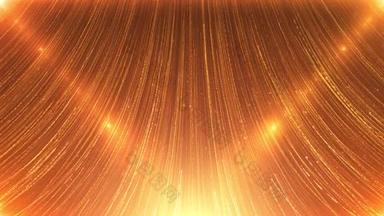 金色粒子射线背景是一个壮观的运动图形背景。豪华金颗粒条纹持续上升,金色颗粒光流,<strong>颁奖</strong>典礼晚间背景视频.