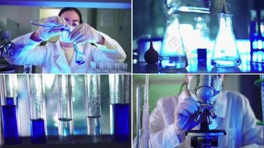 大学女科学家在实验室做化学实验