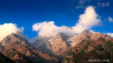 喜马拉雅山脉日落cloudscape间隔拍摄