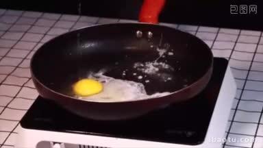 4K实拍煎鸡蛋