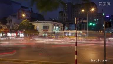 越南河内<strong>路口</strong>繁忙交通的延时镜头