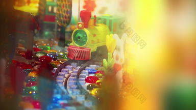 微型蒸汽火车模型铁路玩具商店展示