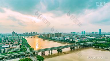广州新光快速路大石桥黄昏夕阳延时固定延时摄影