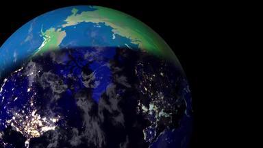 地球视图空间循环北一边北波兰一天晚上旋转层克劳德斯α香奈儿结束视频镜头
