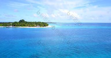 视图远程岛Azure蓝色的天空棉的白色<strong>云</strong>夏天天空马尔代夫