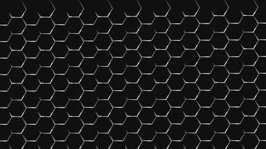 未来主义的摘要六角网格背景增长行几何表面循环光六角细胞黑色的背景广播霓虹灯高科技动画六角明亮的清洁最小的模式镜头