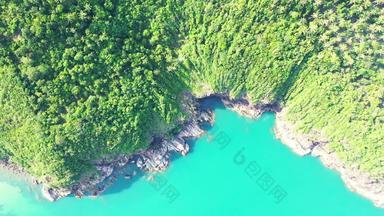 视图岛悬崖戏剧性的石灰石形成最好的白的沙子岛菲律宾