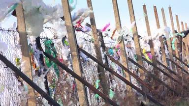 塑料袋吹风垃圾填埋场