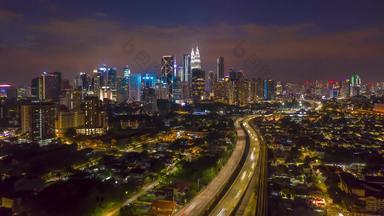 (泥城市中心视图黎明俯瞰城市天际线联邦领土<strong>马来西亚</strong>