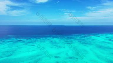 热带飞行旅游拍摄夏天白色天堂沙子海滩蓝色的水背景