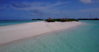 奢侈品摘要视图白色沙子天堂海滩蓝色的水背景充满活力的