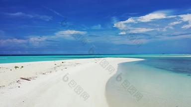 热带旅行拍摄白色天堂海滩阿卡蓝色的水背景质量