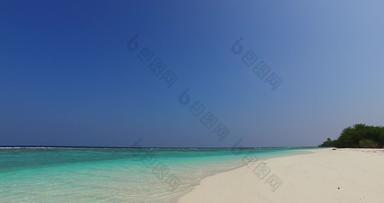 热带旅游拍摄白色沙子天堂海滩阿卡蓝色的水背景