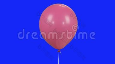 粉色<strong>气球</strong>与氦气飞行在蓝色光环股票<strong>视频</strong>