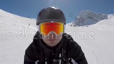 冬季高山滑雪速降速速降速