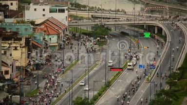 越南胡志明市繁华街交通
