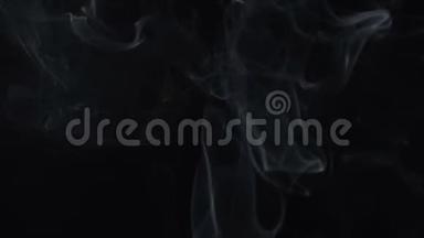 熏香棒的烟雾漩涡，4k视频
