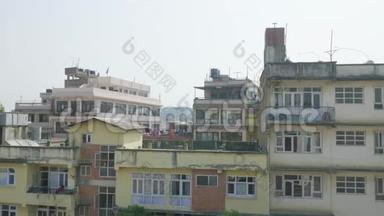 俯瞰加德满都城市屋顶，尼泊尔。