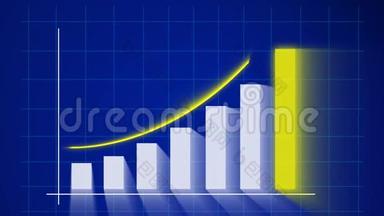 商业增长和成功箭头信息图表<strong>动画</strong>的商业信息图表与上升箭头和酒吧统计<strong>出现</strong>，s