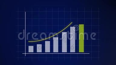 商业增长和成功箭头信息图表/企业信息图表动画，箭头和条形图出现