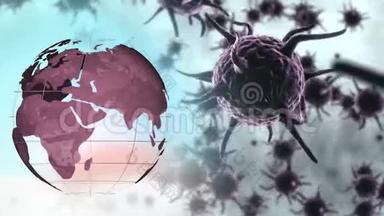 全球紫色电晕病毒动画