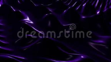 神秘的<strong>深</strong>紫色三维流体表面波流-4K无缝环运动背景动画