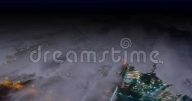 夜晚城市的时光在云下，视频循环