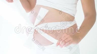 孕妇的胃用白弓闭合