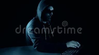 黑客入侵电脑网络，黑夜场