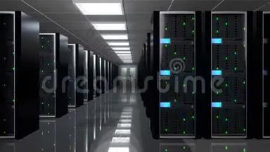 3D4K服务器机房-数据中心-存储/托管概念。