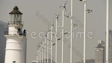 灯塔和风力涡轮机&<strong>新能源</strong>城市。