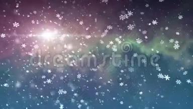 圣诞星轻雪降动画背景新品质环球动态缤纷欢乐