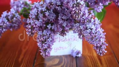 盛开的春天紫丁香的枝条
