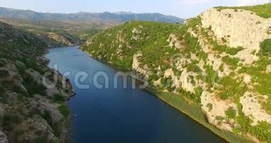 克罗地亚兹曼贾河的鸟瞰图