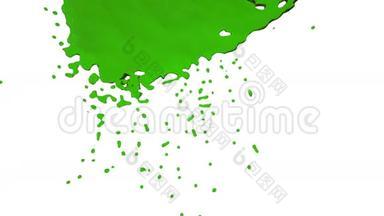 绿色油漆滴落在屏幕上