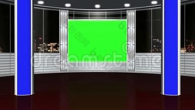 虚拟演播室背景-绿色屏幕
