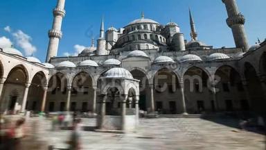 土耳其伊斯坦布尔蓝色清真寺或sultanahmet户外活动时间
