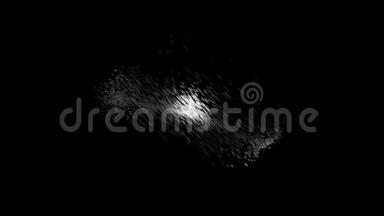 美丽的抽象的迷人<strong>旋风</strong>，由白色的小粒子在黑色的背景上旋转