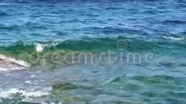 蓝色海水和海浪的纹理