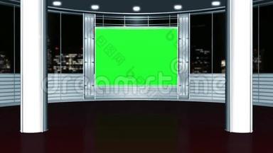 虚拟演播室背景6-绿色蓝屏