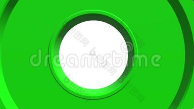 3D绿色<strong>齿轮转动</strong>.. 白色背景。 阿尔法频道。 关门