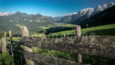 从奥地利阿尔卑斯山和洛费尔市<strong>时间</strong>推移的豪斯洛德比奇湖看风景